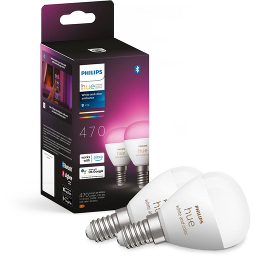 [8719514491281] PHILIPS Smart LED Bulb HUE W&C E14 Luster x2 5.1W