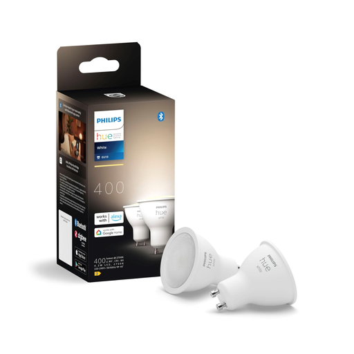 [8720169230231] PHILIPS Bombilla Inteligente GU10 Hue White 2x4.2W 400lm 2700K