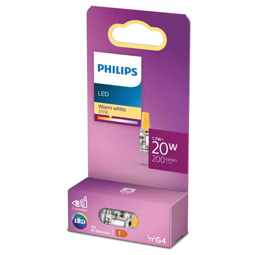 [8720169300491] PHILIPS Ampoule capsule LED 20W G4 Blanc Chaud l'unité