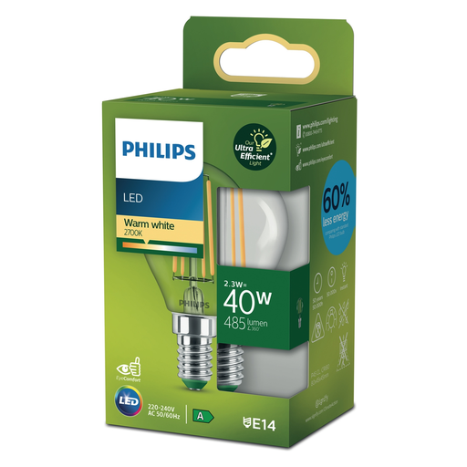 [8720169310711] PHILIPS LED Bulb CLA 40W P45 E14 2700K CL The bulb