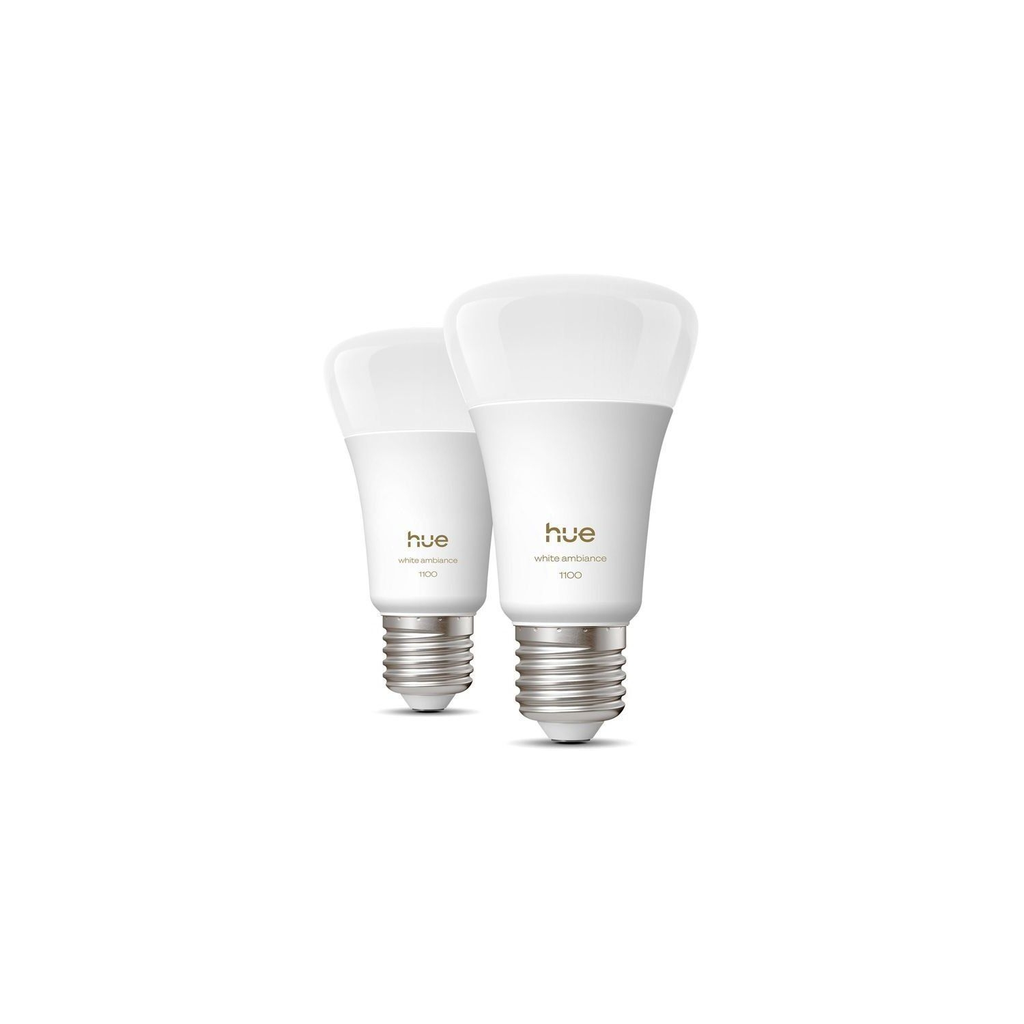 PHILIPS 2 Lâmpadas LED Conectadas A60 Luz Branca Quente Casquilho E27 8,1w 1000-2000k 1100 Lúmenes