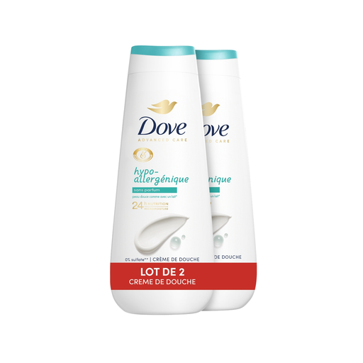 [8720181503368] DOVE Hypoallergenic Shower Cream 2 x 400 ml