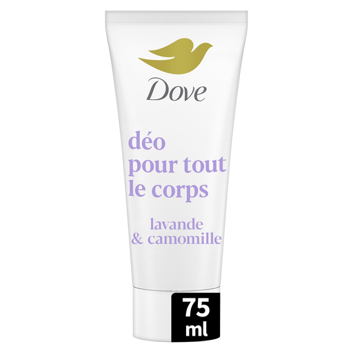 [8720181617812] DOVE Desodorante en Crema para Todo el Cuerpo Pieles Sensibles 0% Alcohol Lavanda y Camomila 75 ml