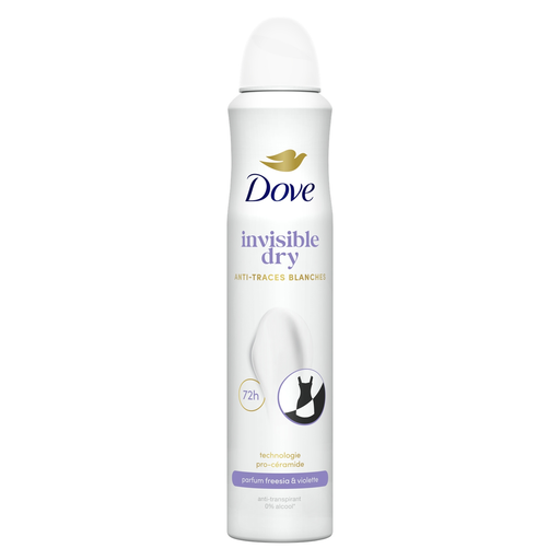 [8720181814433] DOVE Desodorizante Spray Mulher Acalma e Ajuda a Reparar Invisible Dry Morango e Violeta 200 ml