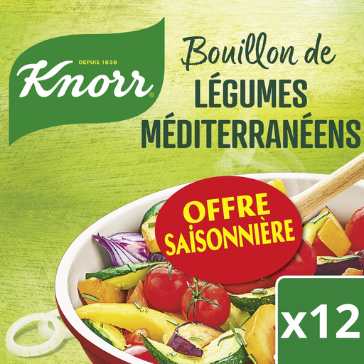 [8720182397744] KNORR Bouillon de légumes méditerranéens 12 tablettes 132 g