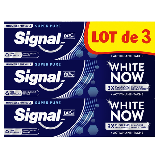 [8720182596055] SIGNAL Toothpaste White Now Super Pure 3x75ml