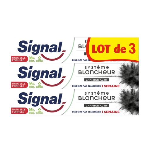 [8720182735829] SIGNAL Whitening System Charcoal Toothpaste 3 x 75 ml