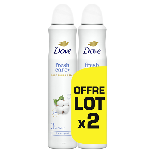 [8720182803931] DOVE Desodorizante spray Antitranspirante Zinc Protect 72H Original, lote de 2 frascos de 200 ml