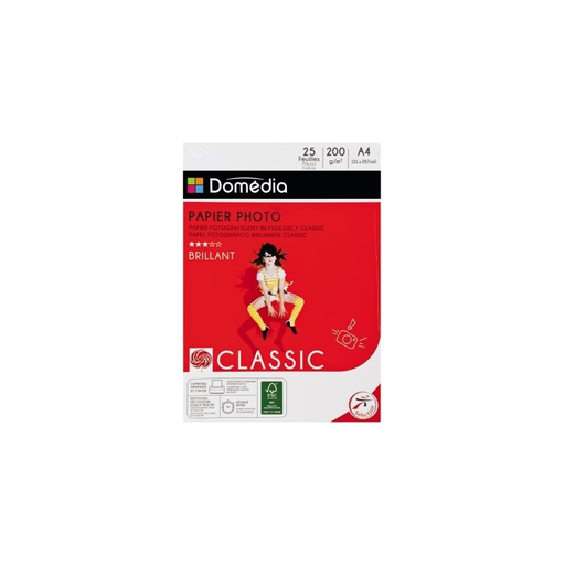 [3250391892143] DOMEDIA Papel Fotográfico A4 200g 25 folhas