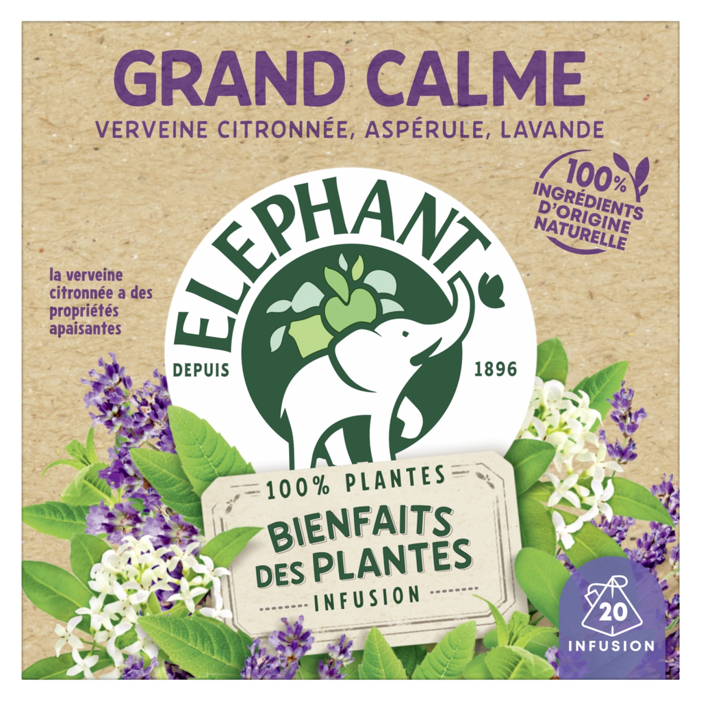 ELEPHANT Infusão Bienfaits des Plantes Grand Calme 20 saquetas