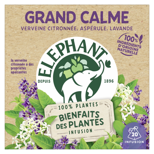 [8720608004157] ELEPHANT Infusion Bienfaits des Plantes Grand Calme 20 sachets