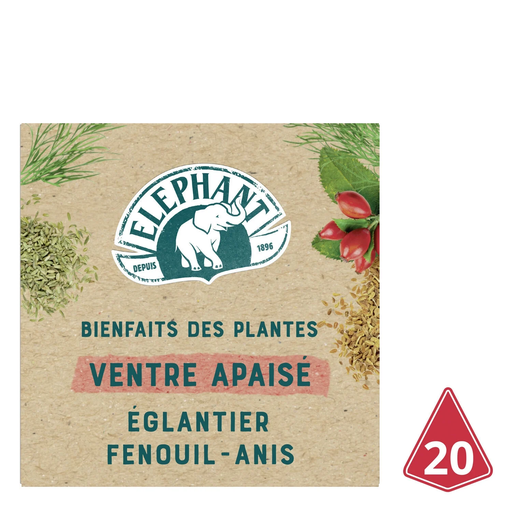 [8720608004171] ELEPHANT Infusion Bienfaits des Plantes Ventre Apaisé 20 Pyramid®