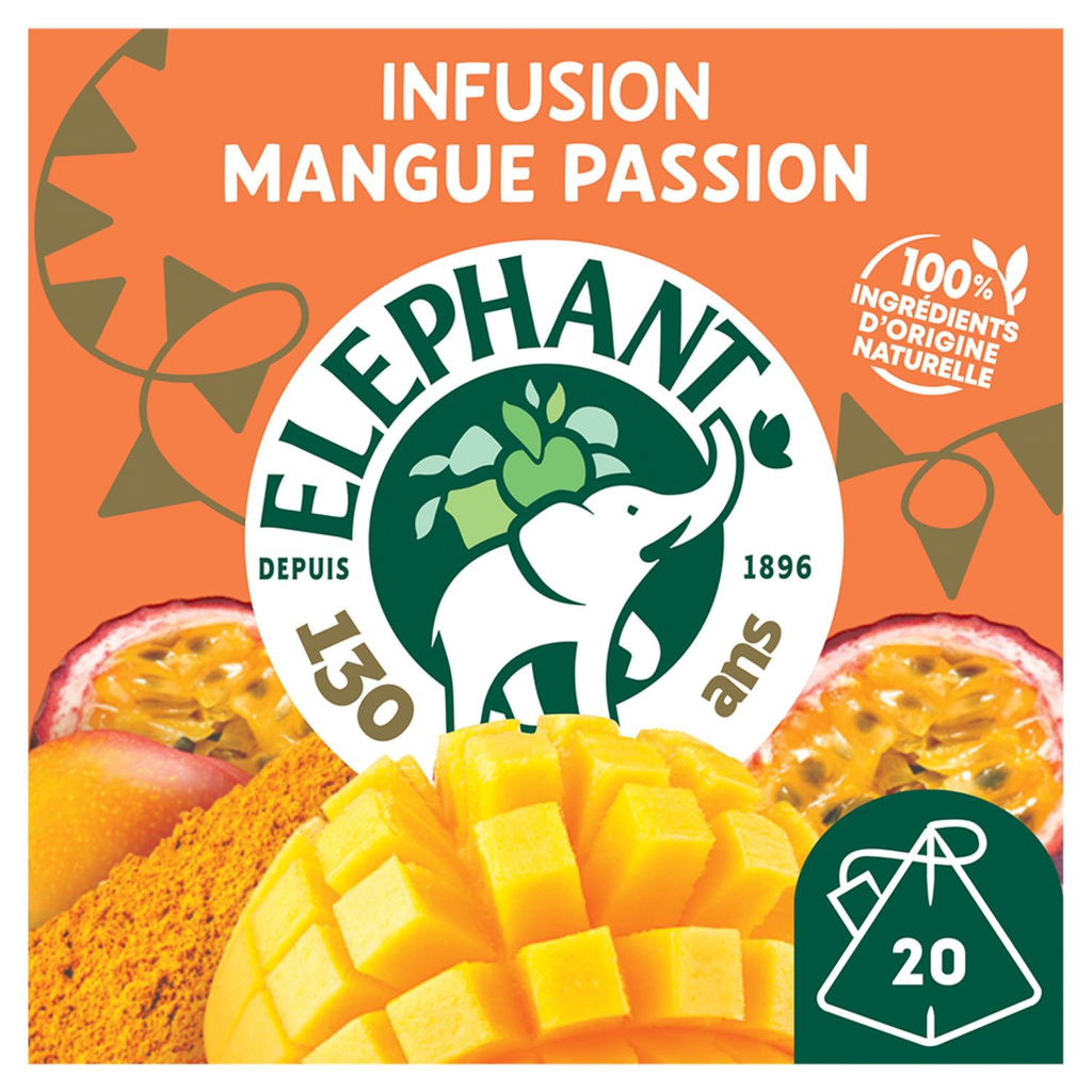 ELEPHANT Mango Passion Fruit and Turmeric Infusion 20 bags