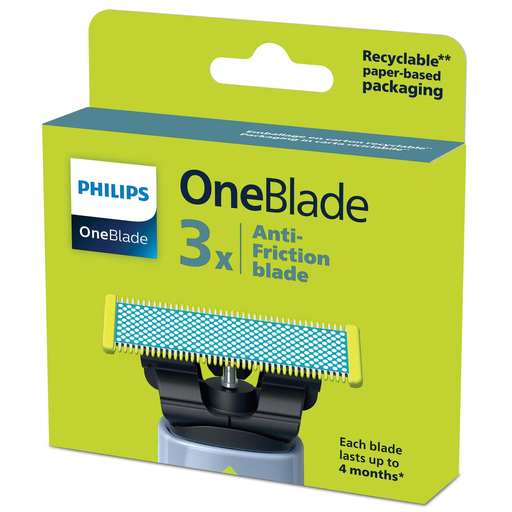 [8720689045612] PHILIPS One Blade Anti-friction replacement blades 3 pieces