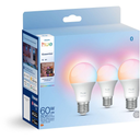 PHILIPS Ampoules LED Connectées A60 White & Color Ambiance E27 8W 806lm - Pack de 3