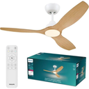PHILIPS Olas Ceiling Fan Integrated LED Wood White 132cm