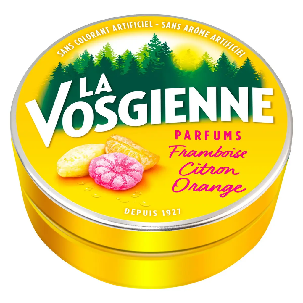 LA VOSGIENNE Caramelos de frutas sabor Limón Naranja y Frambuesa 125 g