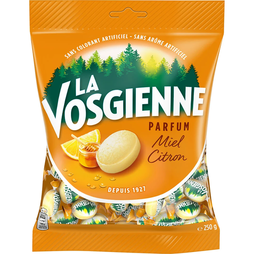 [8723400943938] LA VOSGIENNE Caramelos sabor miel limón 250 g
