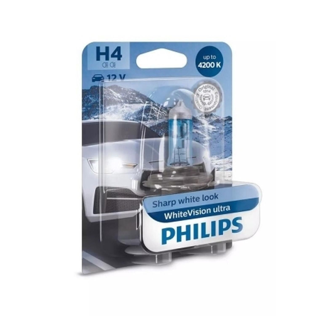 PHILIPS Lâmpada H4 White Vision Ultra 55/60W a unidade