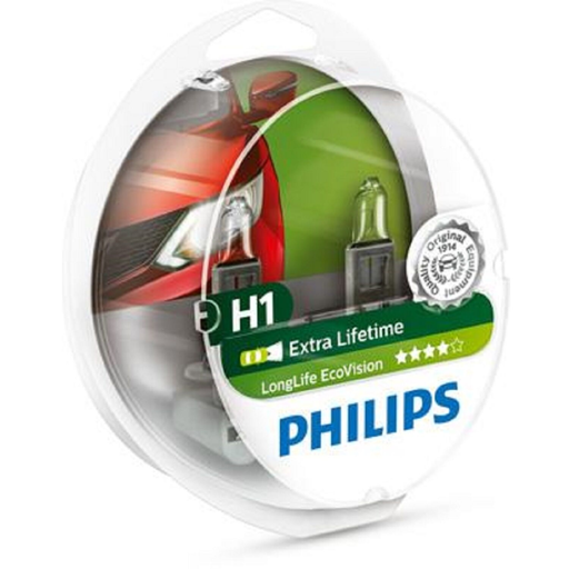 [8727900362558] PHILIPS Lâmpada auto H1 eco 12V 55W lote de 2 lâmpadas