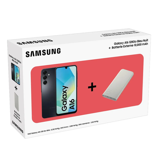 [8806097491057] SAMSUNG Galaxy A16 128Go Noir + Batterie Externe 10000 mAh 4G