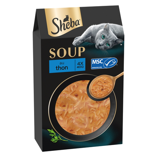 [8853301003629] SHEBA Cat Soup with Tuna Fillets 4x40g