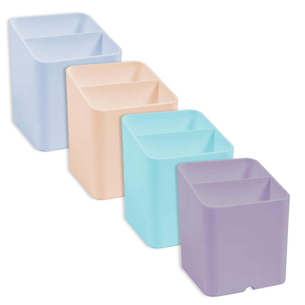 EXACOMPTA Porta-lápis poliestireno opaco 4 cores sortidas Blush unidade
