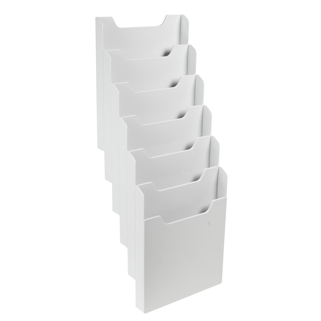 EXACOMPTA Modular Vertical Wall Sorter 6 Compartments A4 Light Grey