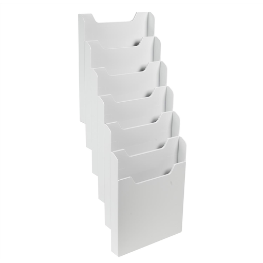 [9002493101630] EXACOMPTA Modular Vertical Wall Sorter 6 Compartments A4 Light Grey
