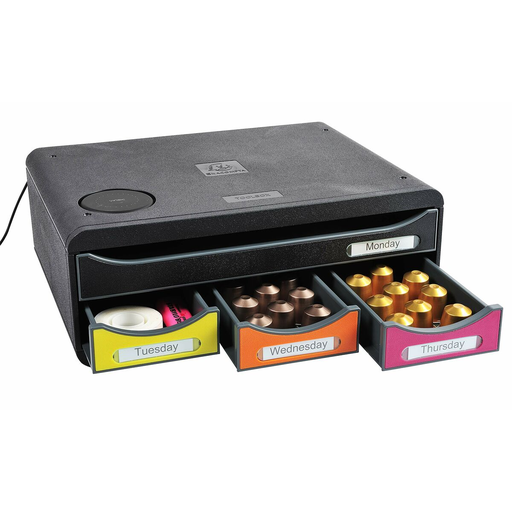 [9002493424203] EXACOMPTA Multi-Purpose Organizer Toolbox Mini A4 4 Drawers Black Polystyrene (27 X 35,5 X 13,5cm)