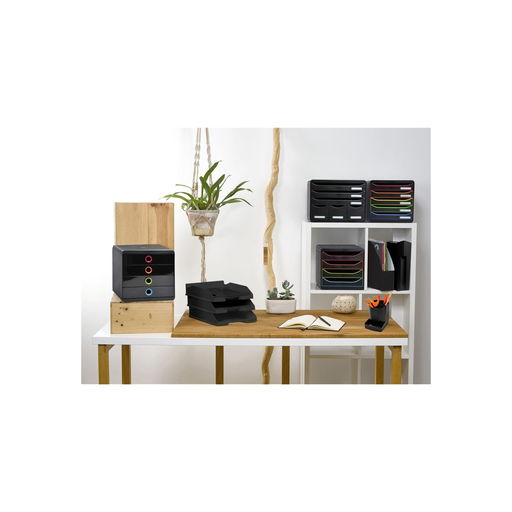 [9002493424357] EXACOMPTA Set De Tiroirs De Bureau Big-Box Black Office 4 Tiroirs Noir