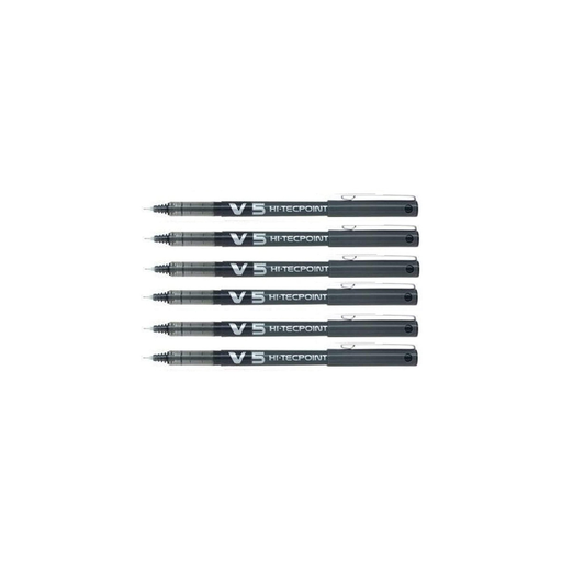 [9014715010309] PILOT Hi-tecpoint V5 Rollerball Pens Fine Point Black 6 units