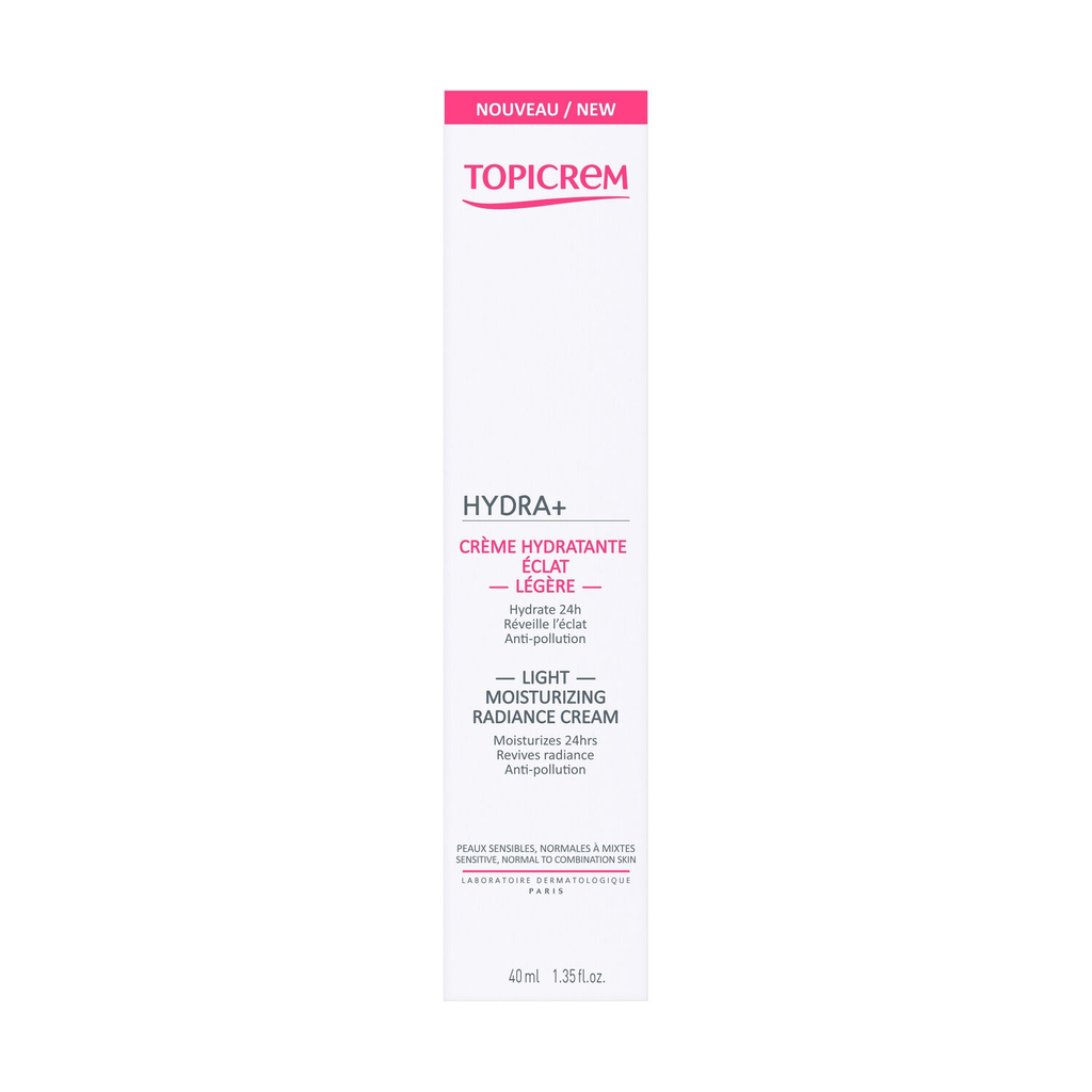 TOPICREM Crema Hidratante Luminosidad Ligera Rostro Piel Sensible Normal a Mixta 40 ml