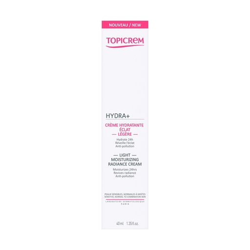 [3700281704334] TOPICREM Crema Hidratante Luminosidad Ligera Rostro Piel Sensible Normal a Mixta 40 ml