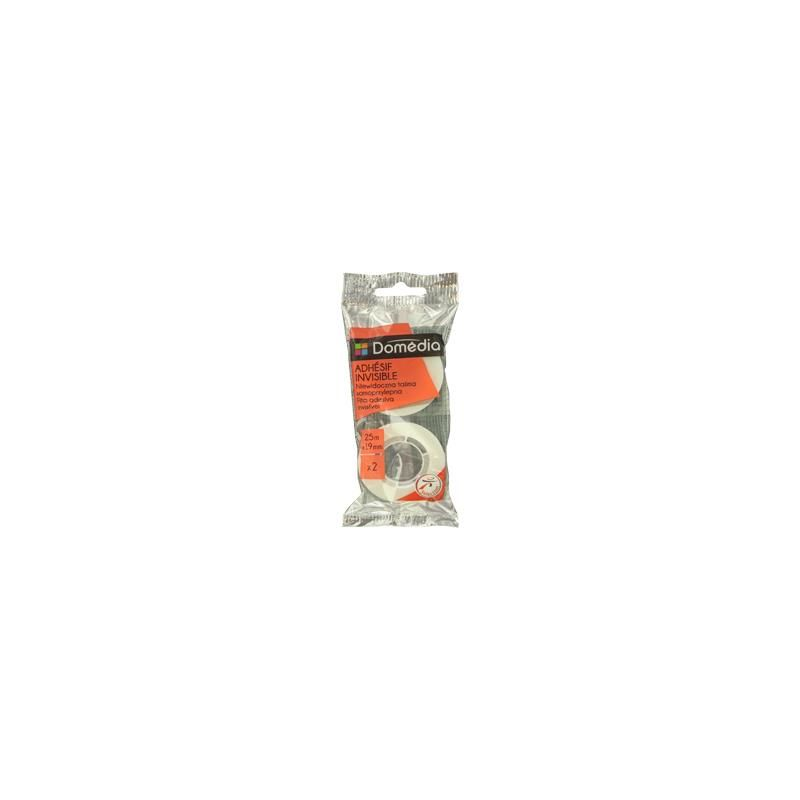 DOMÉDIA Cinta adhesiva invisible, 25 m x 19 mm 2 rollos