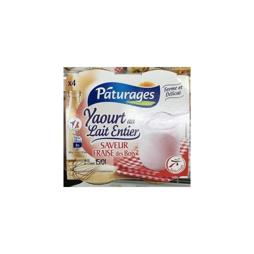 [3250392057756] PATURAGES Wild Strawberry Yogurt 4 x 125 g