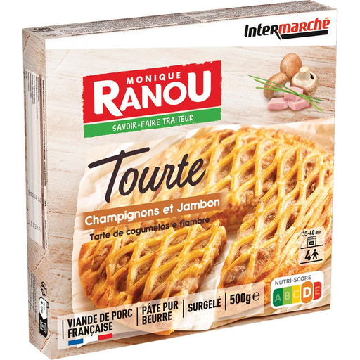 [3250392089535] MONIQUE RANOU Puff Pastry Pie with Mushrooms and Cooked Ham 500 g
