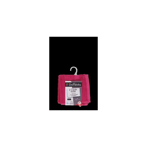 [3250392137229] DOMEDIA Lot de 2 serviettes invité Fuchsia