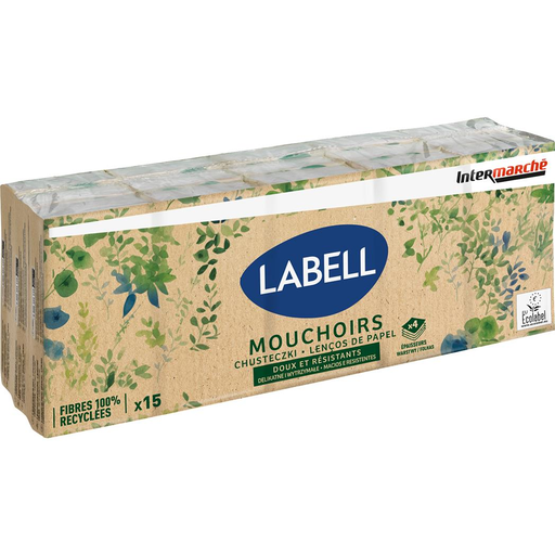 [3250392137748] LABELL White Tissues 4-Ply 100% Recycled Fibers 110 Tissues