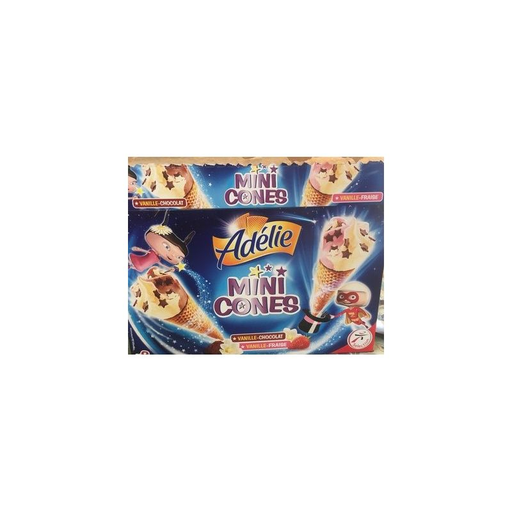 [3250392171780] ADELIE Mini Conos Vainilla Fresa Chocolate 8 x 313 g