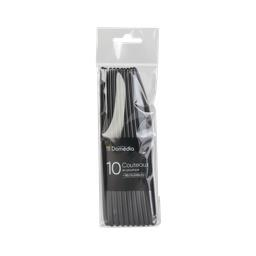 [3250392181543] DOMÉDIA Reusable plastic knives, black 10