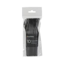 DOMÉDIA Reusable plastic forks black 10