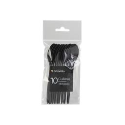 [3250392181703] DOMÉDIA Reusable Plastic Spoons, Black 10