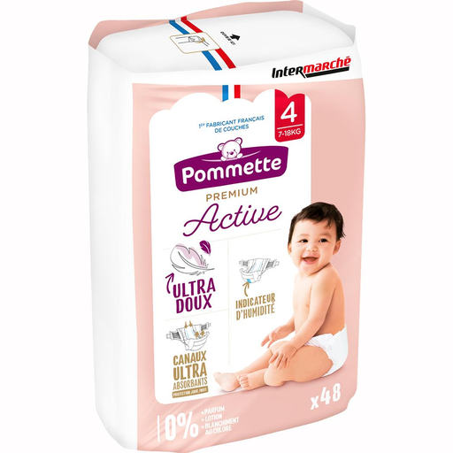 [3250392202002] POMMETTE Fraldas Premium Active Tamanho 4 (7-18 kg)