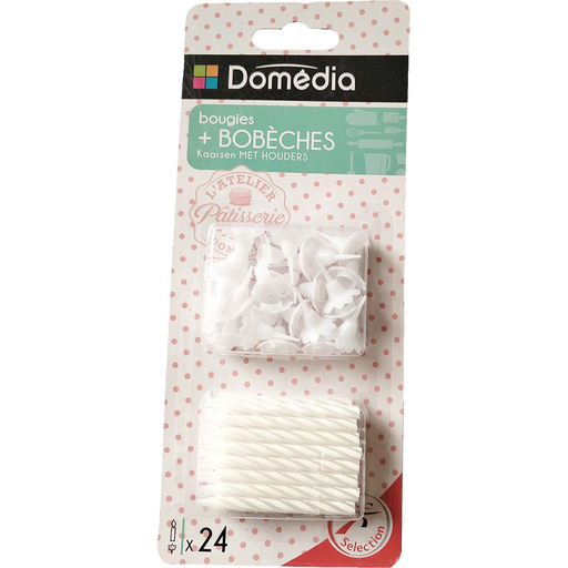 [3250392262983] DOMÉDIA Candles + bobeches, white 24