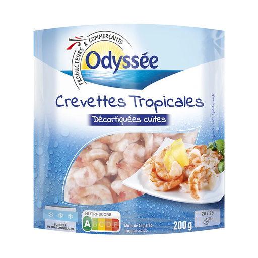 [3250392353193] ODYSSÉE Camarões tropicais descascados e cozidos 200 g