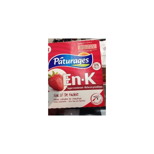 [3250392379155] PATURAGES En-K 0% Strawberry Yogurt 4 x 100 g