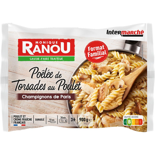 [3250392396336] MONIQUE RANOU Poêlée de torsades au poulet et champignons de Paris 900 g