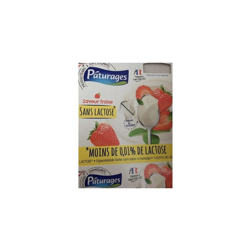 [3250392486341] PATURAGES Lactose-Free Strawberry Yogurt 4X125g