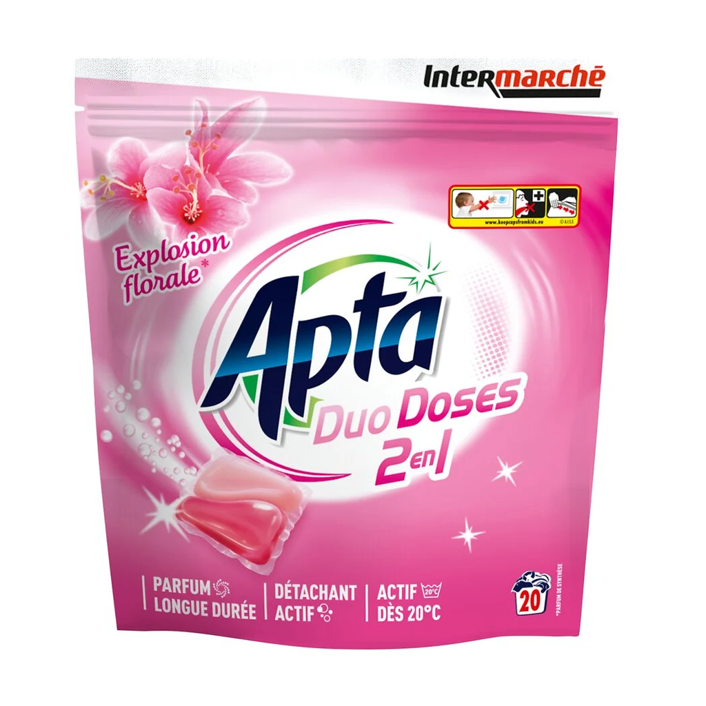 APTA Detergente Duo Doses 2 en 1 Explosión Floral 20 dosis